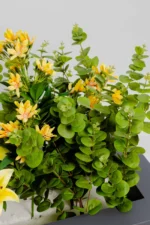 Mint with yellow Orchid artificial flowers 70 cm - Image 7