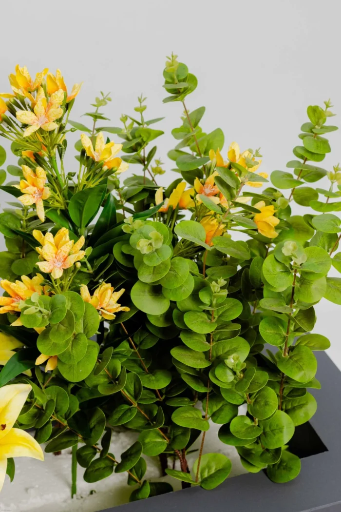 Mint with yellow Orchid artificial flowers 70 cm - Image 7