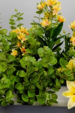 Mint with yellow Orchid artificial flowers 70 cm - Image 6