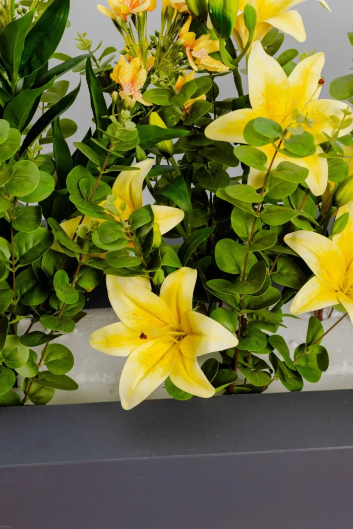 Mint with yellow Orchid artificial flowers 70 cm - Image 5