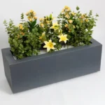 Mint with yellow Orchid artificial flowers 70 cm