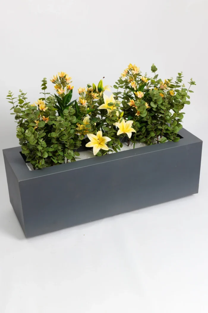 Mint with yellow Orchid artificial flowers 70 cm - Image 4