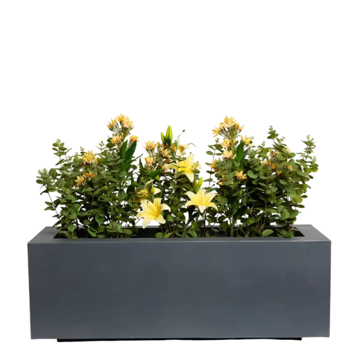 Mint with yellow Orchid artificial flowers 70 cm - Image 3